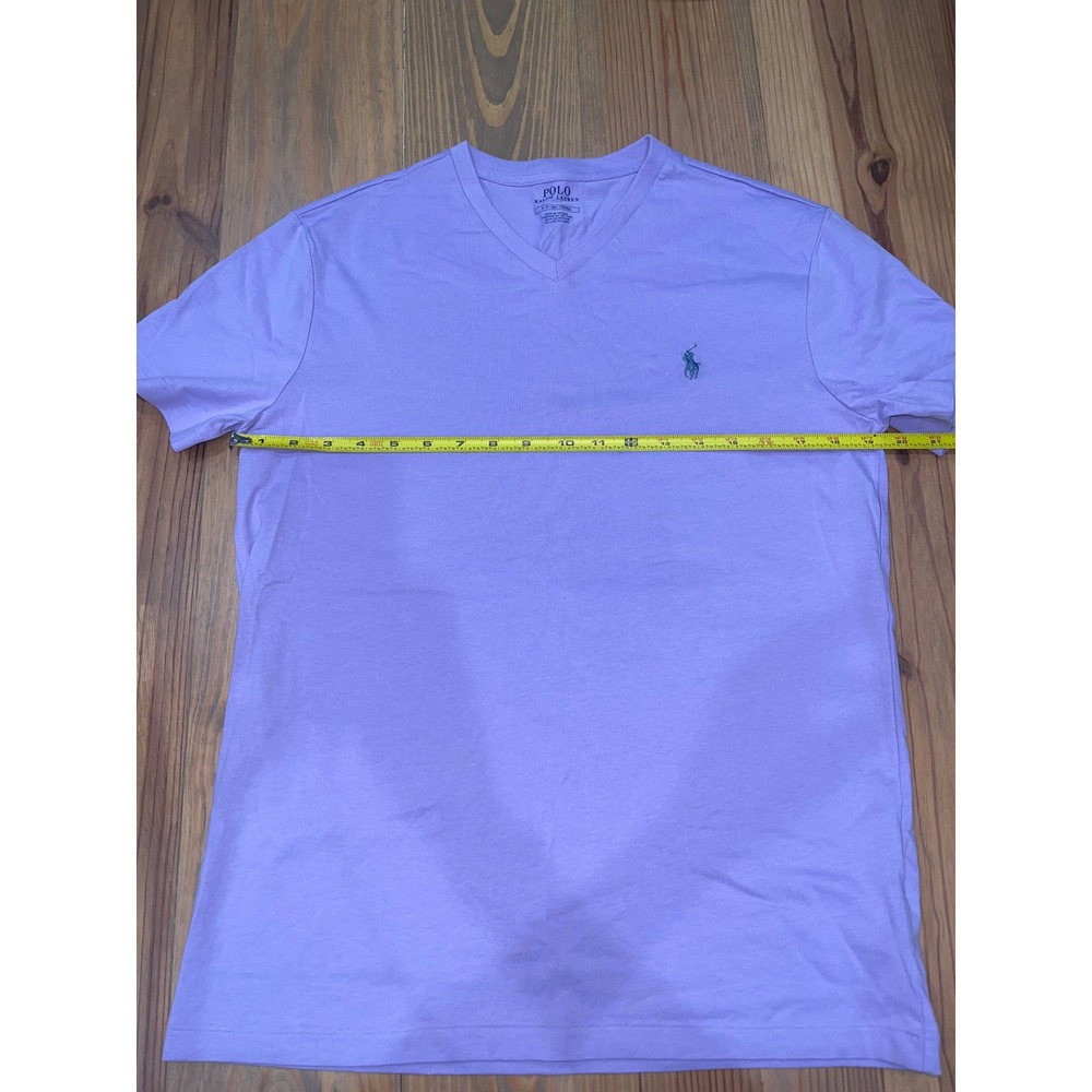 Polo Ralph Lauren Mens V-Neck T-Shirt Purple Short Sleeve Cotton Small - Picture 4 of 9